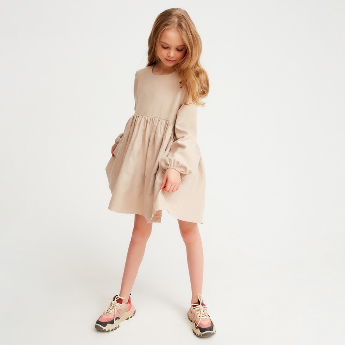 

Платье для девочки MINAKU цвет бежевый, размер 134, 7513580