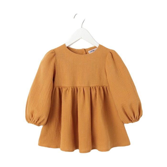 

Платье детское с дл. рукавом KAFTAN "Муслин", р.28 (86-92 см) горчичный, Желтый, 000765261