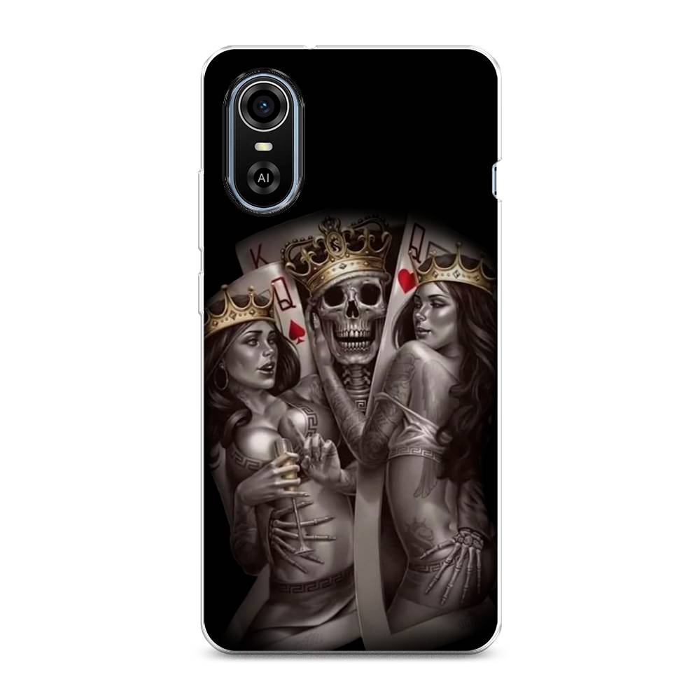 

Чехол для ZTE Blade A31 Plus "Карты король и королевы", Серый;желтый, 135750-6