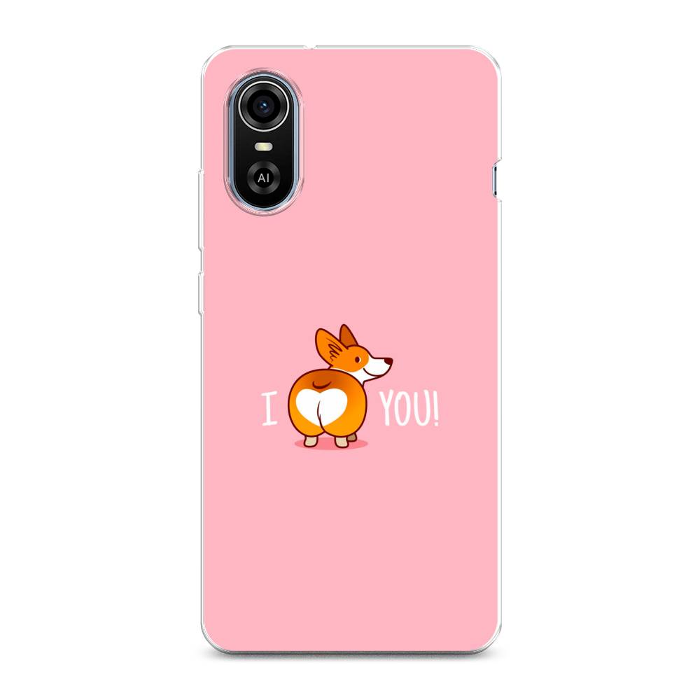 

Чехол на ZTE Blade A31 Plus "Корги I love you", Розовый;коричневый;белый, 135750-1