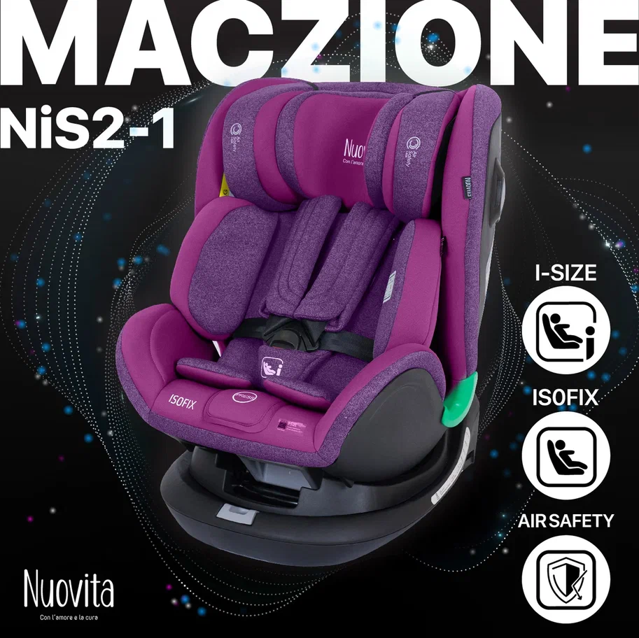 Автокресло Nuovita Maczione NiS2-1 Isofix, группа 0+/1/2/3, до 36 кг Porpora/Фиолетовый автокресло recaro tian elite цв фиолетовый гр 1 2 3