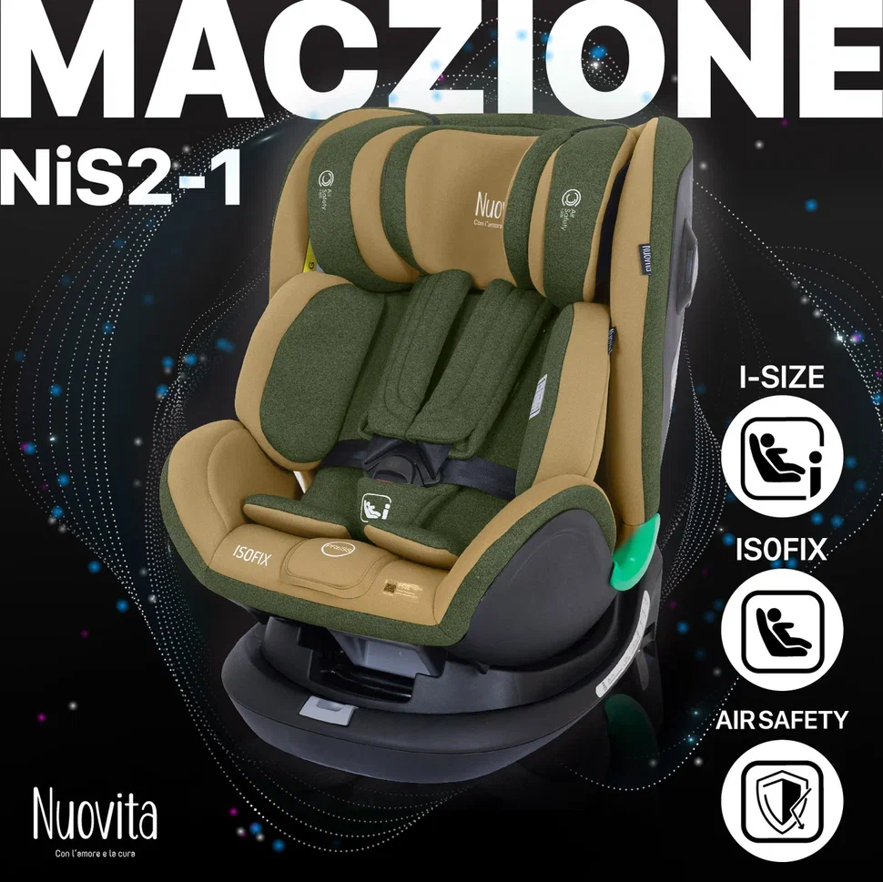 Автокресло Nuovita Maczione NiS2-1 Isofix, группа 0+/1/2/3, до 36 кг Песчаный/хакки