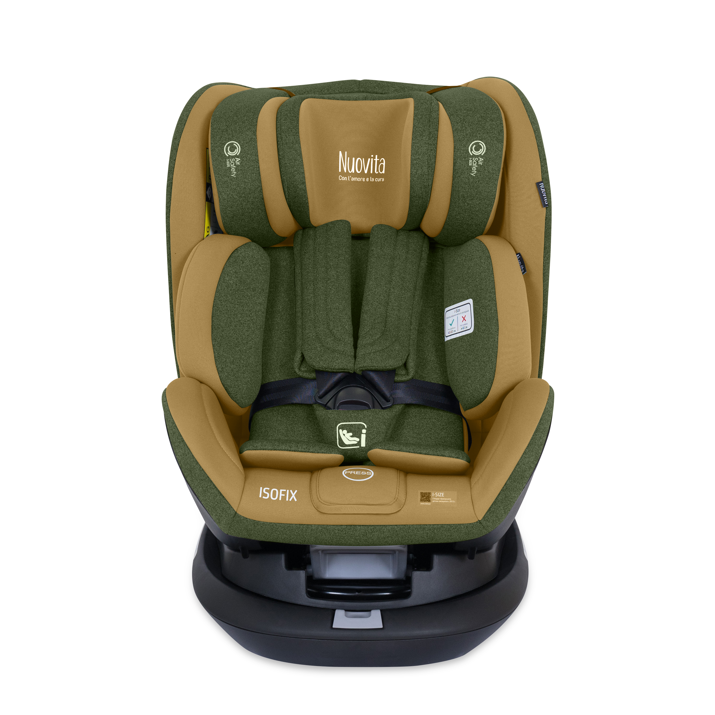 фото Автокресло nuovita maczione nis2-1 isofix, группа 0+/1/2/3, до 36 кг бежевый/хакки