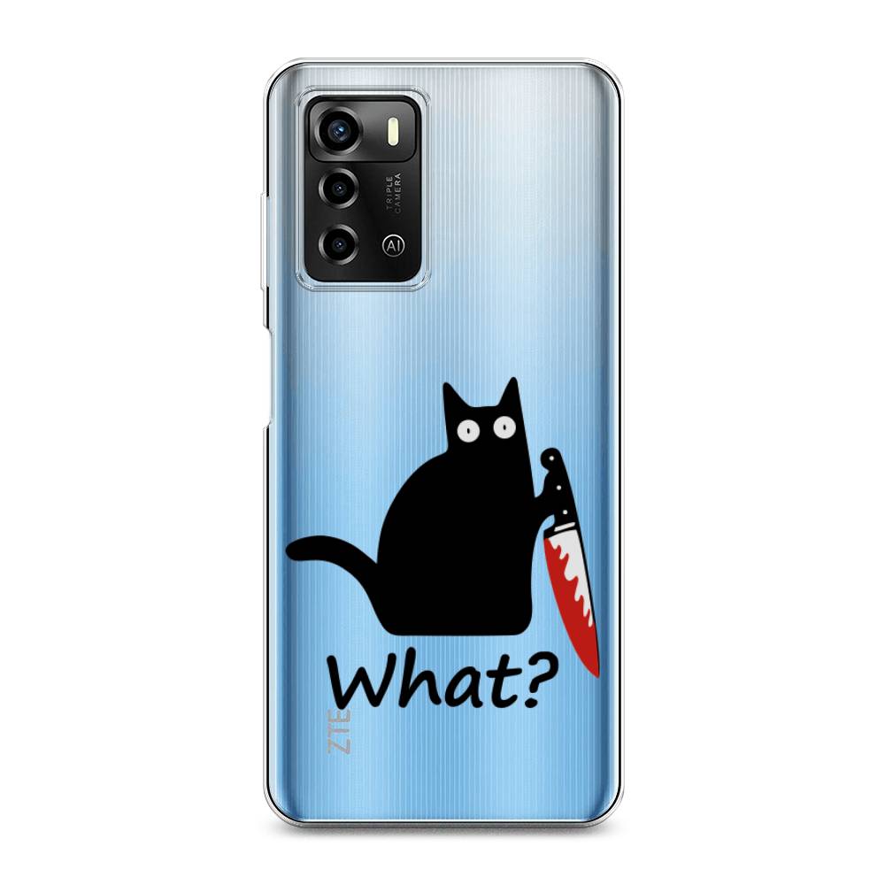 

Чехол на ZTE Blade A72/V40 Vita "Котик с ножом", Черный;красный, 135450-6