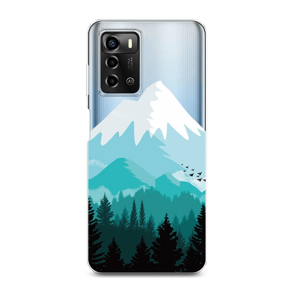 

Чехол на ZTE Blade A72/V40 Vita "Синяя снежная гора", Белый;голубой, 135450-2