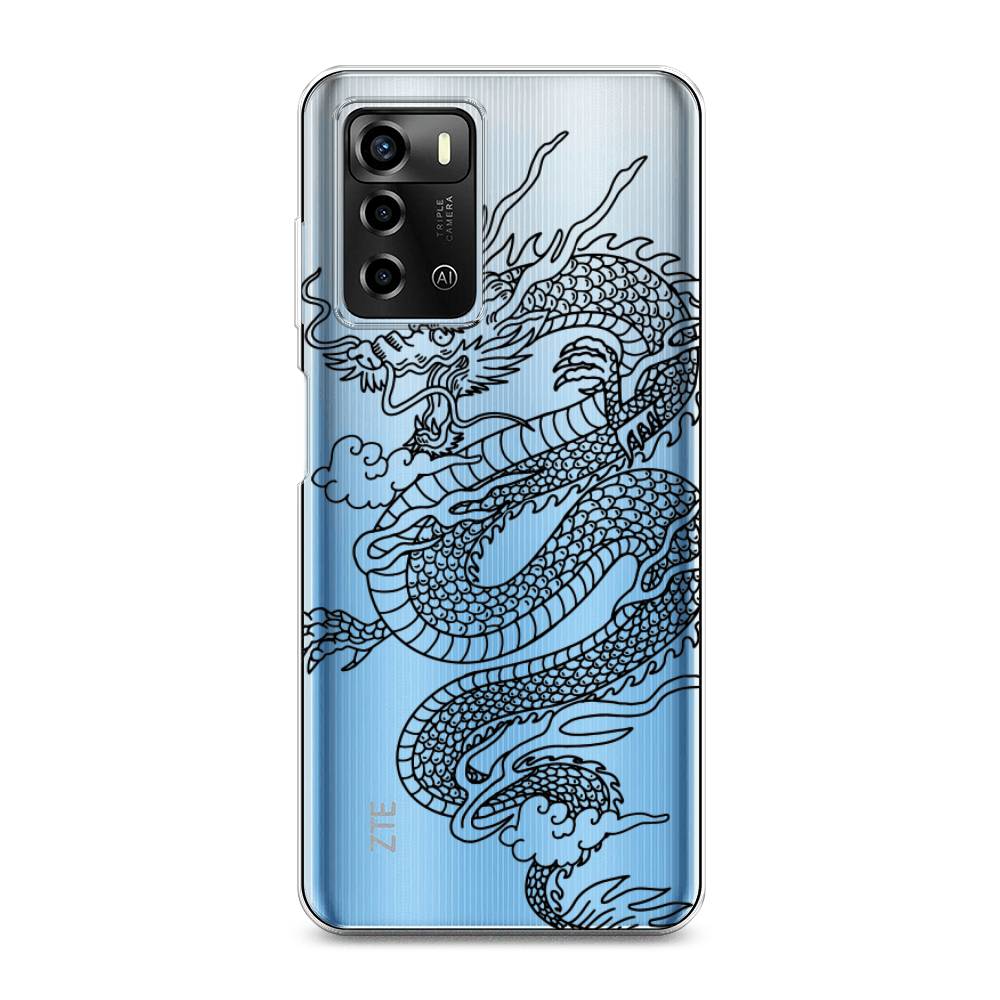 

Чехол на ZTE Blade A72/V40 Vita "Большой китайский дракон", Черный;серый, 135450-1