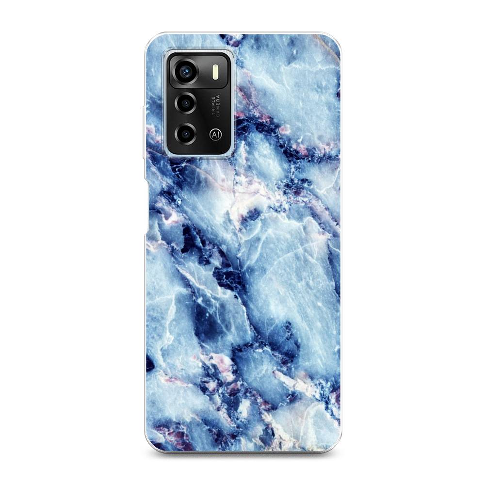 

Чехол для ZTE Blade A72/V40 Vita "Мрамор с синими прожилками", Синий, 135450-3