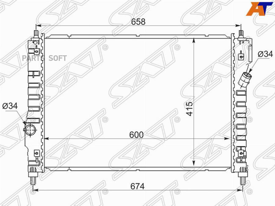 

SAT Радиатор CHEVROLET AVEO 1.2 08-