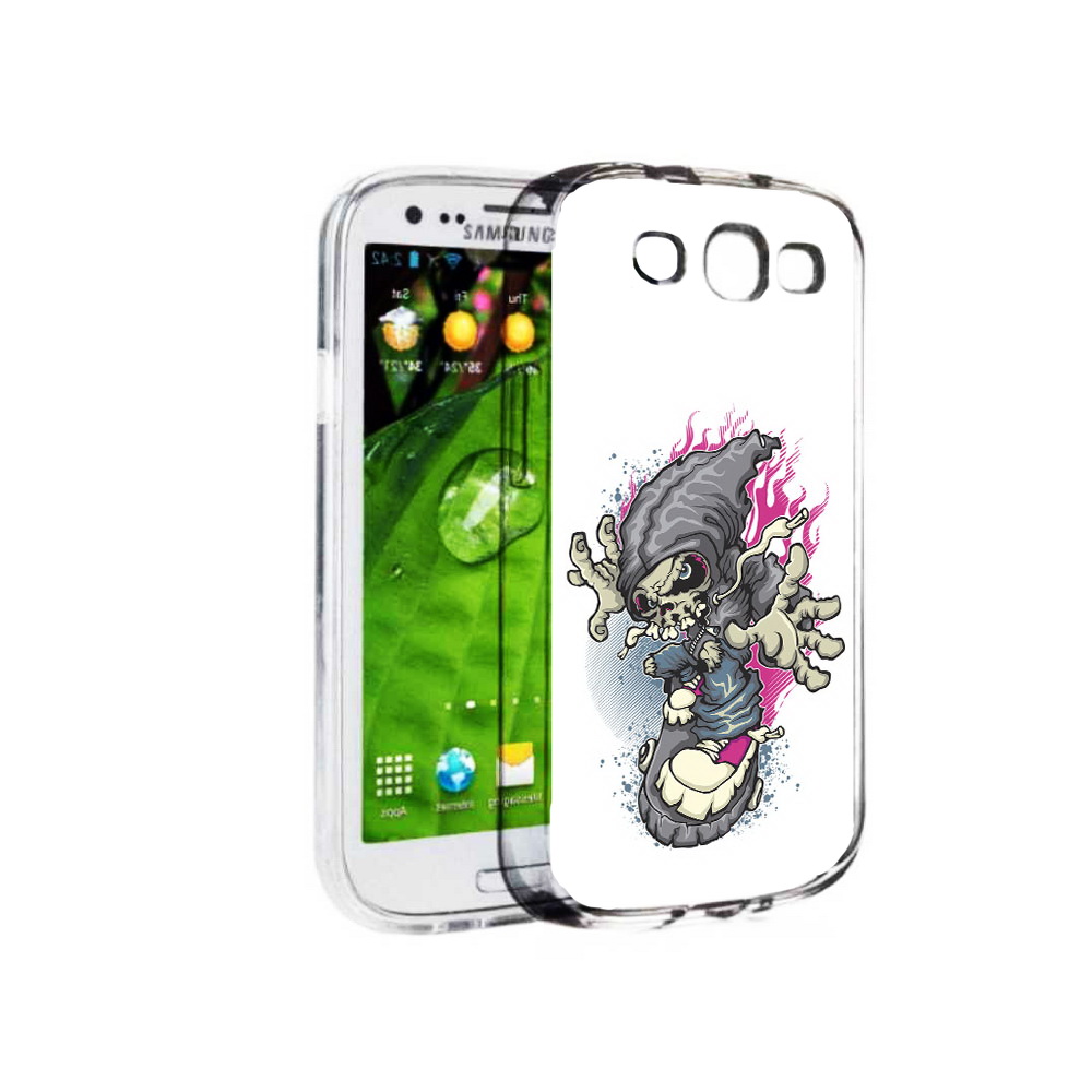 фото Чехол mypads tocco для samsung galaxy s3 нарисованный скелет на скейт борде