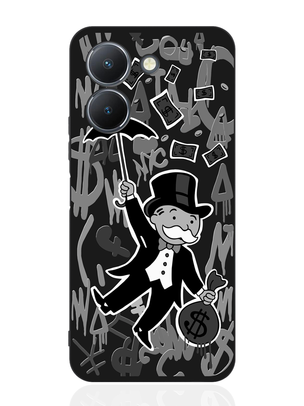 

Чехол для смартфона Vivo Y36 4G Monopoly Black Edition/ Монополия черный, Серый;черный