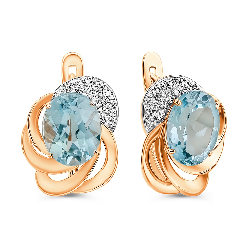 

Серьги из золота 585Gold 202009287, топаз/фианит, 202009287