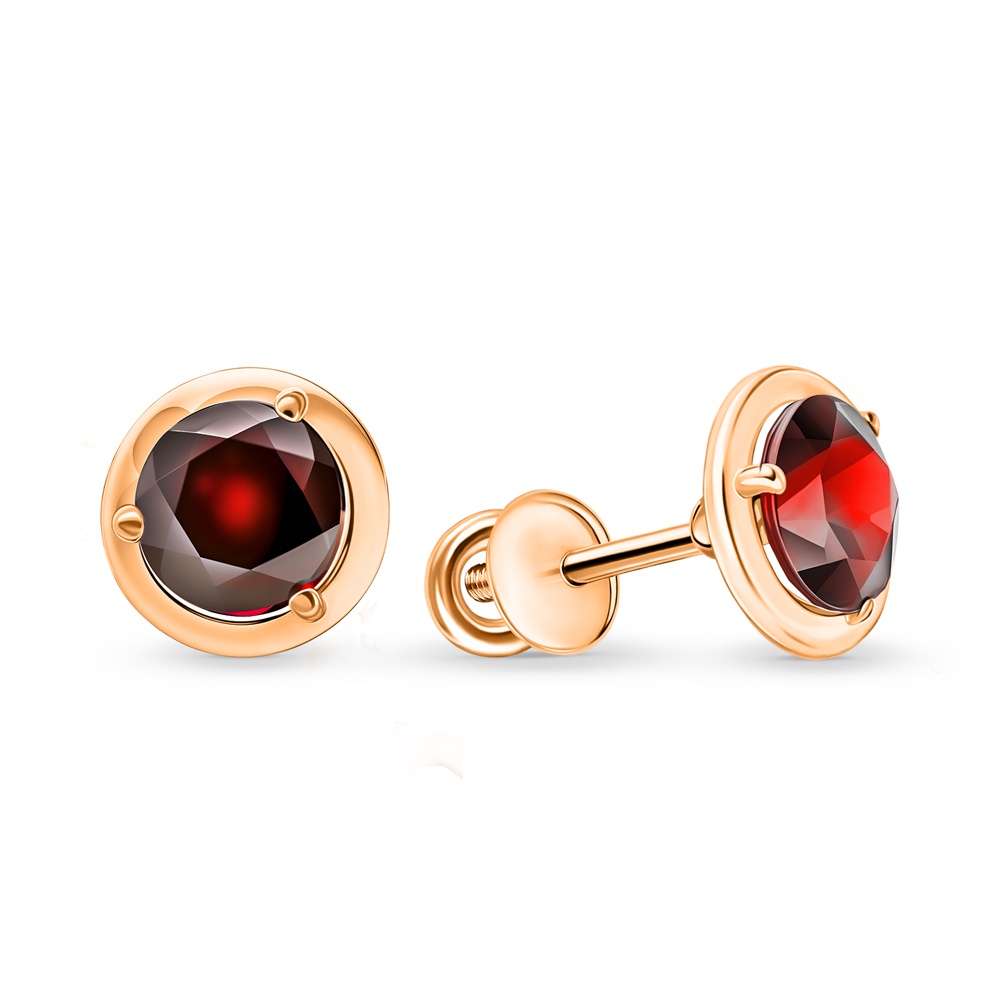 

Серьги из золота 585Gold 202009242, гранат, 202009242