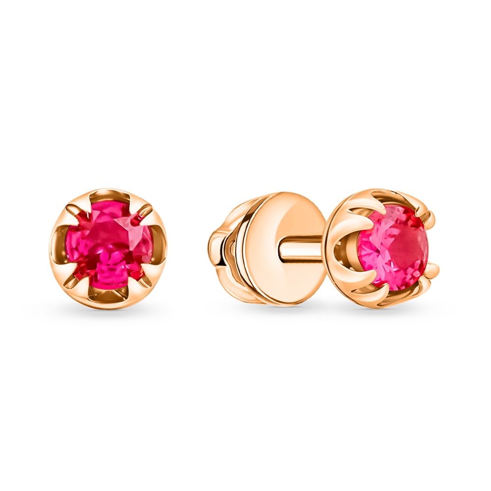 

Серьги из золота 585Gold 102008143, рубин искусственный, 102008143
