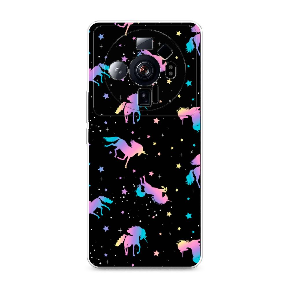 

Чехол на Xiaomi 12S Ultra "Единороги градиент", Черный;розовый;голубой, 314550-1