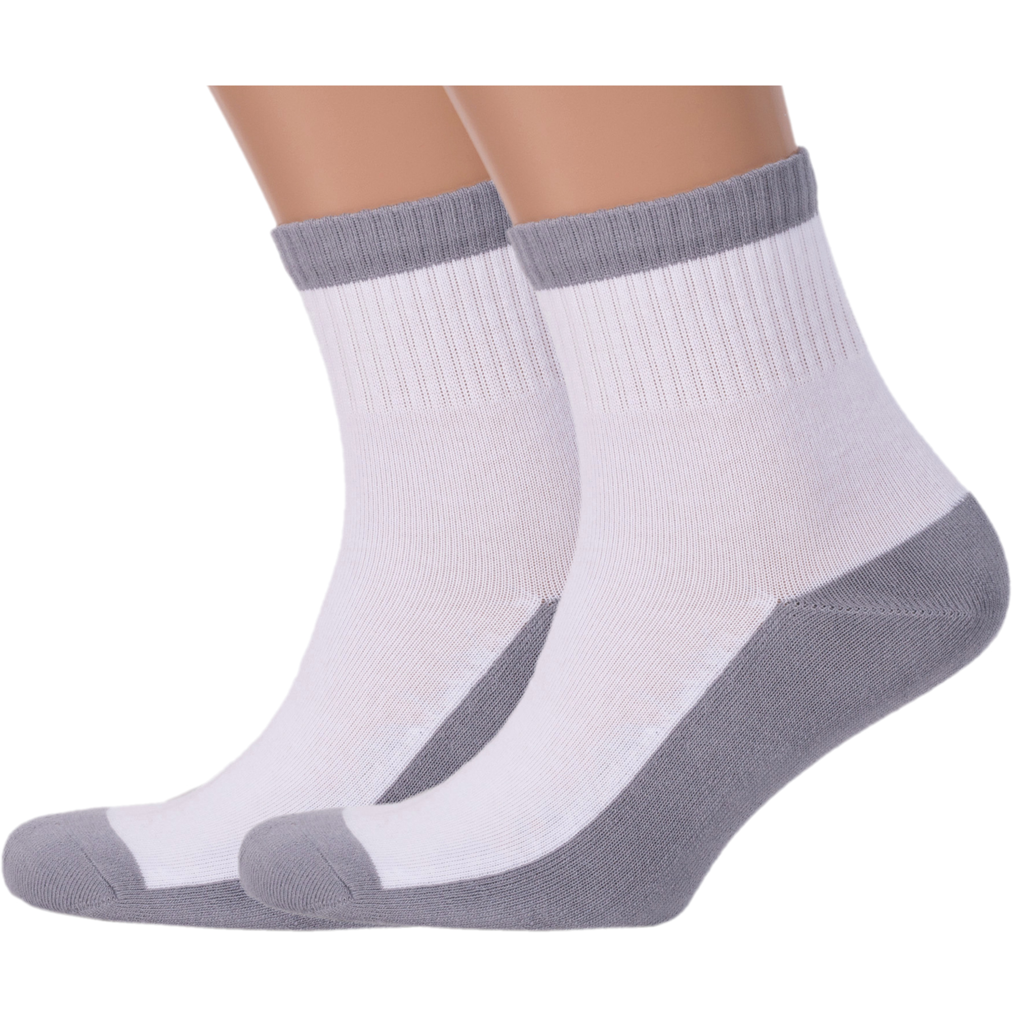 Комплект носков мужских Брестский чулочный комбинат белых; серых