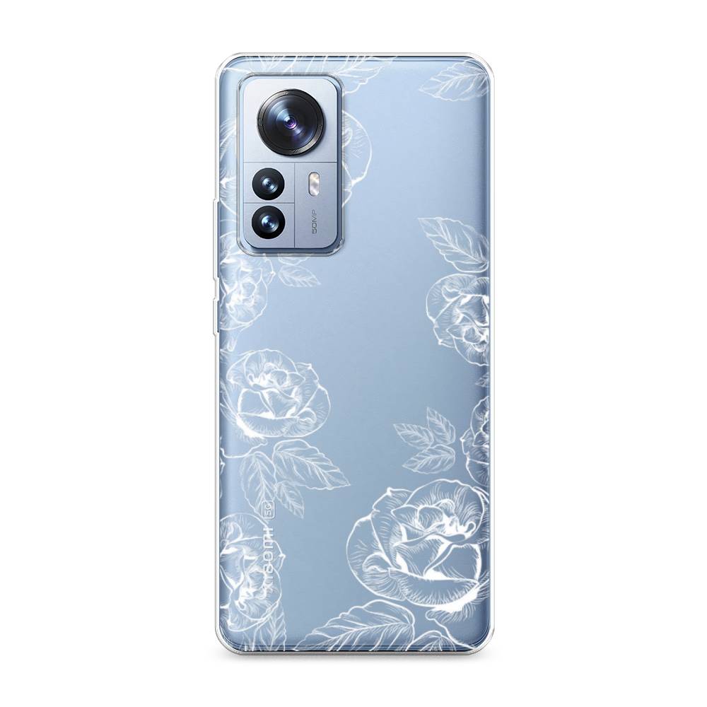 

Чехол на Xiaomi 12 Pro "Розы графика", Черный;серый, 314450-2
