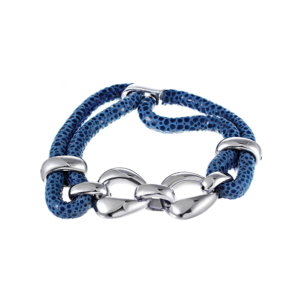 

Браслет из серебра с кожей р. 19 Element47 180B001_BT_KJ_003_WG, 180B001_BT_KJ_003_WG