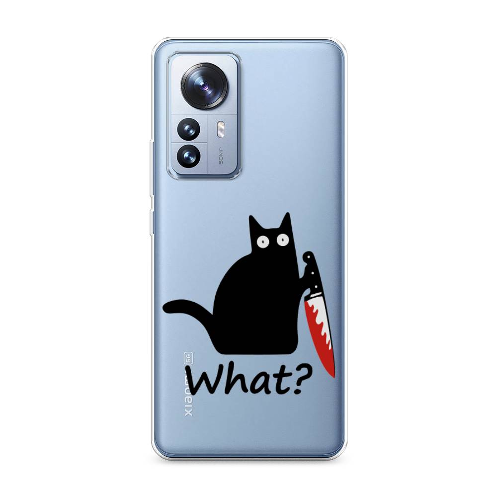 

Чехол на Xiaomi 12 Pro "Котик с ножом", Черный;красный, 314450-6