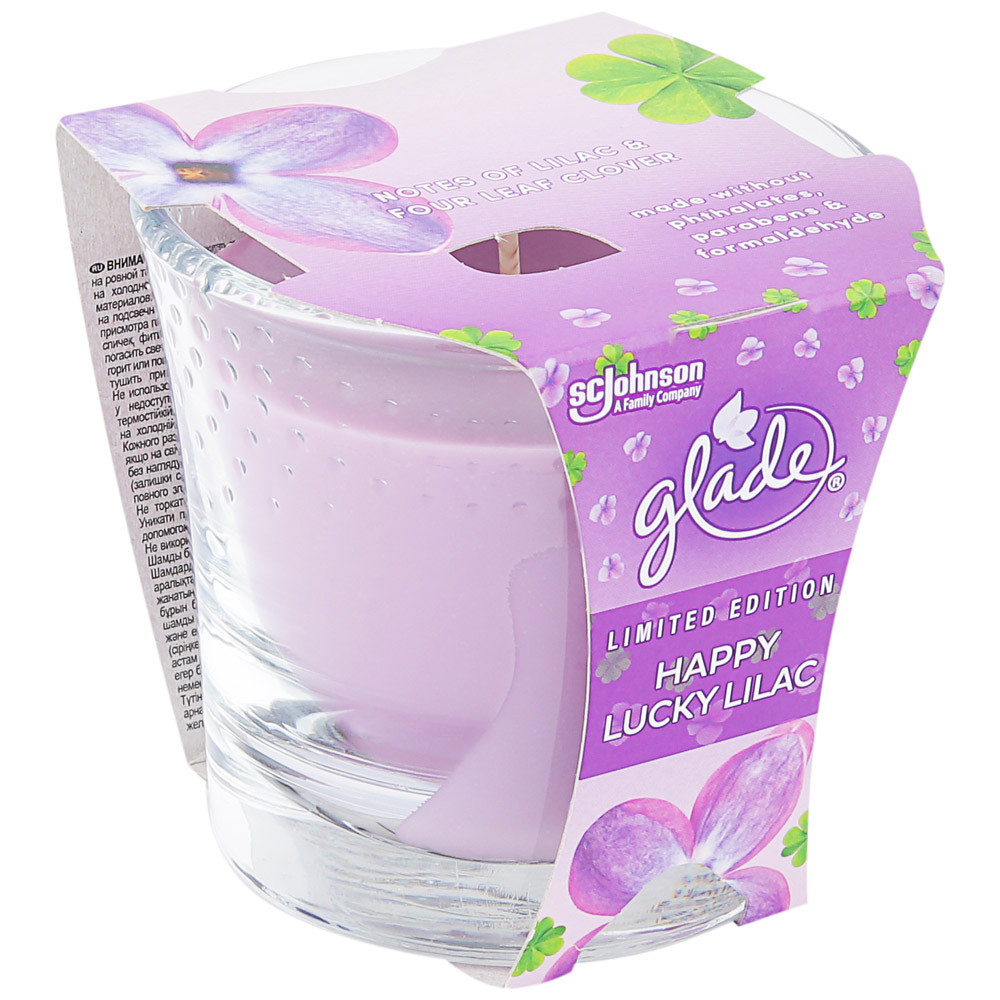 

Свеча Glade ароматизированная Happy lucky lilac 129 г