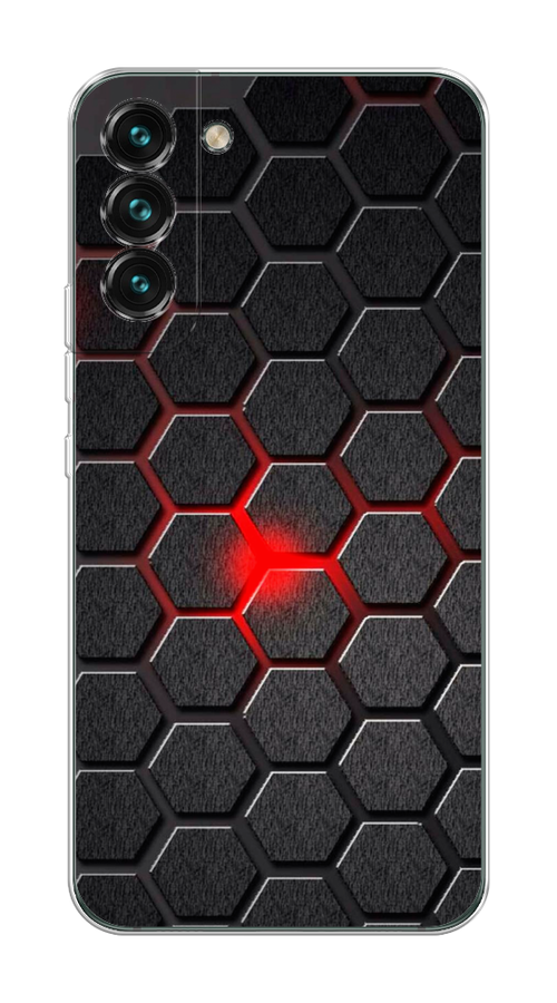 

Чехол на Samsung Galaxy S22 "Соты красные", Красный;черный;серый, 2103850-3