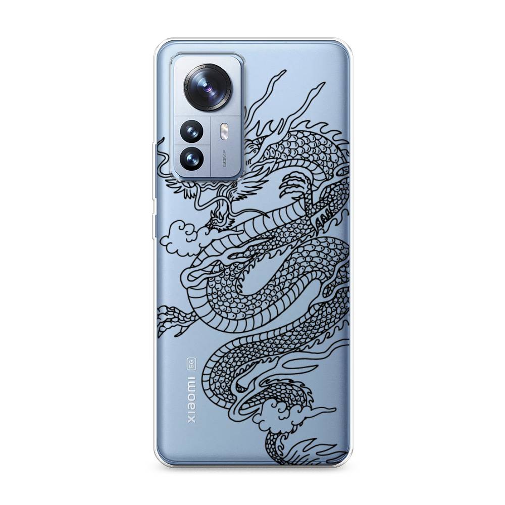 

Чехол на Xiaomi 12 Pro "Большой китайский дракон", Черный;серый, 314450-1