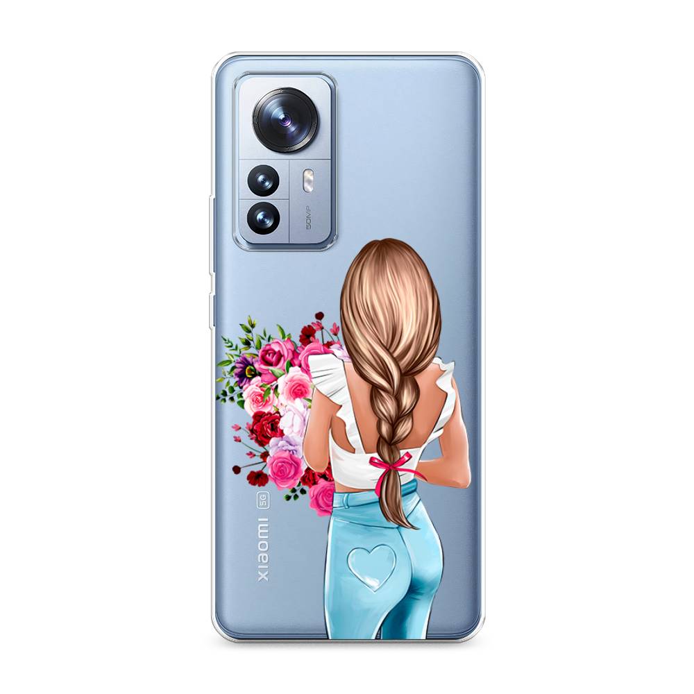

Чехол на Xiaomi 12 Pro "Девушка с цветами", Коричневый;розовый;голубой, 314450-6