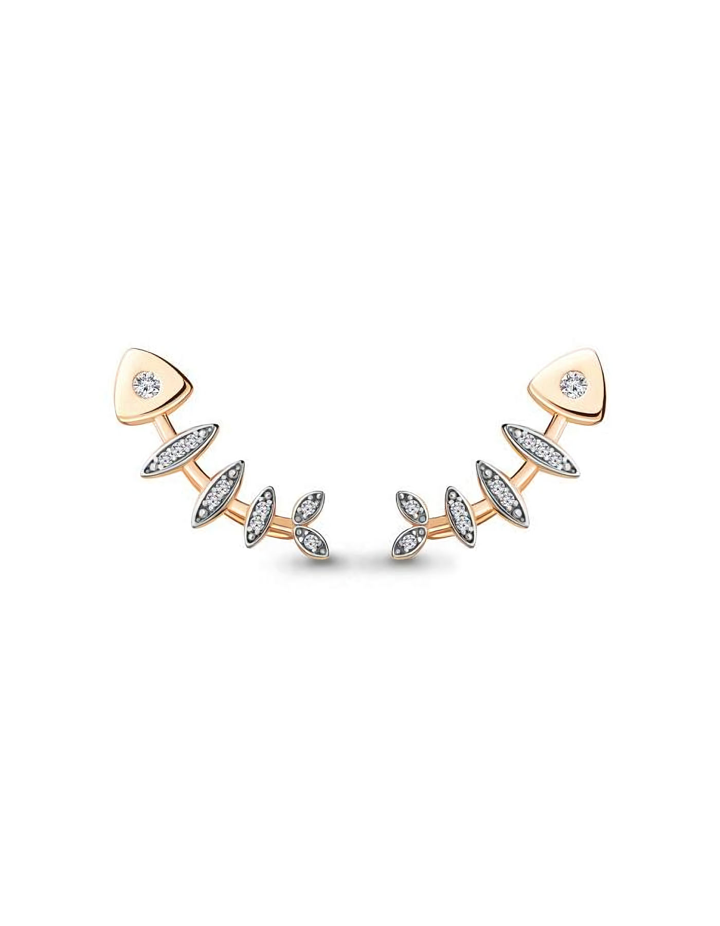 

Серьги каффы из серебра TEO MAORI 848405А.6, фианит, 848405А.6
