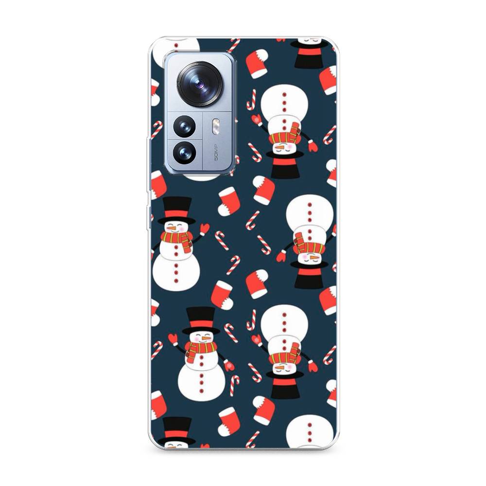 

Чехол на Xiaomi 12 Pro "Синие снеговики", Синий;белый;красный, 314450-5