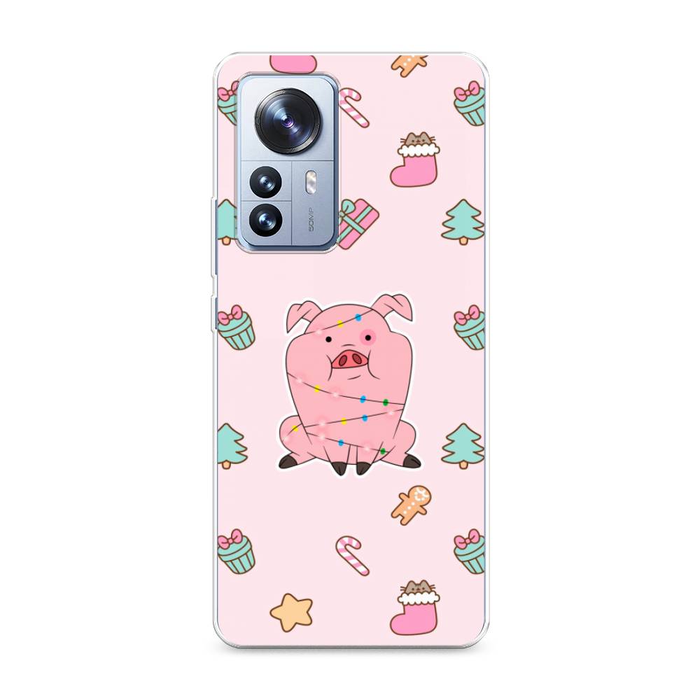 

Чехол на Xiaomi 12 Pro "Розовая свинка", Розовый;зеленый, 314450-5