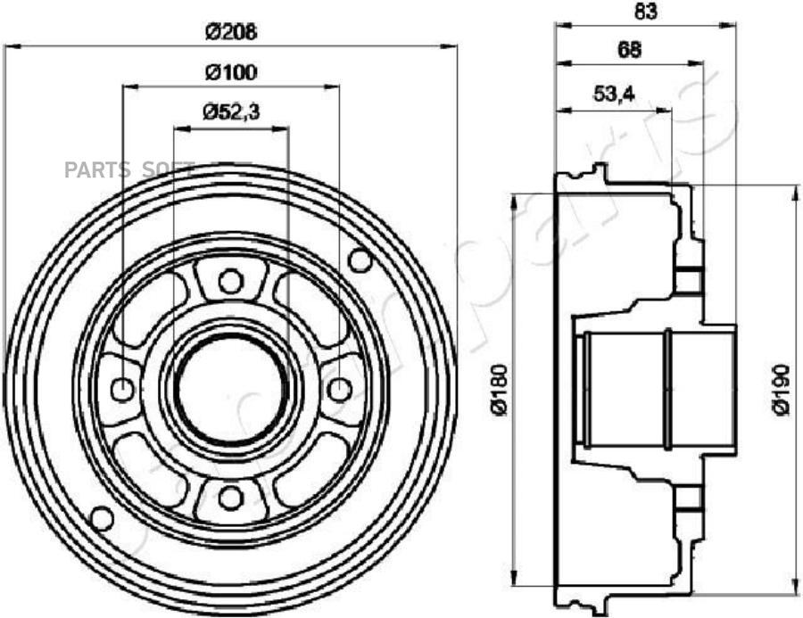 JAPANPARTS Барабан тормозной RENAULT LOGAN/CLIO/MEGANE d 180mm