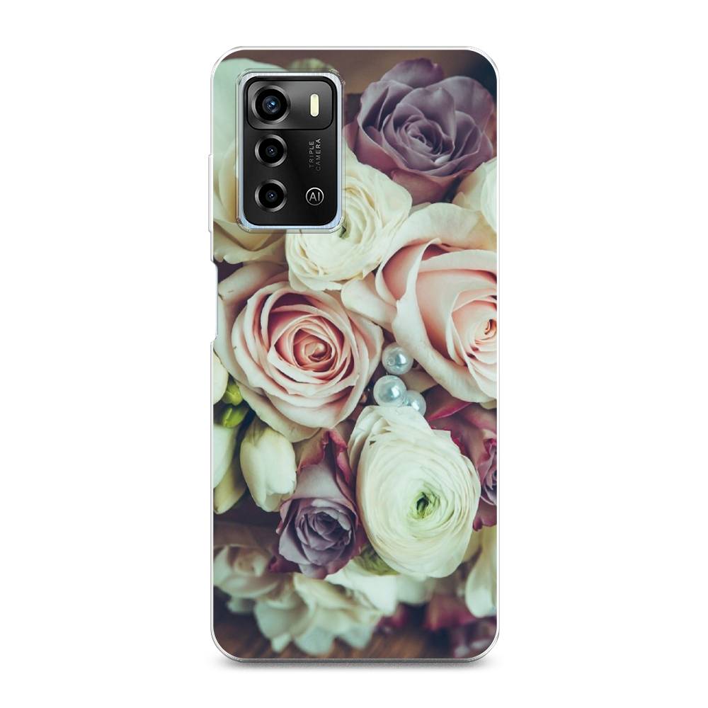 

Чехол для ZTE Blade A72/V40 Vita "Свадебный букет", Белый;фиолетовый, 135450-2