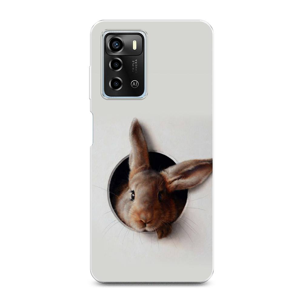 

Чехол для ZTE Blade A72/V40 Vita "Любопытный кролик", Серый;коричневый, 135450-1