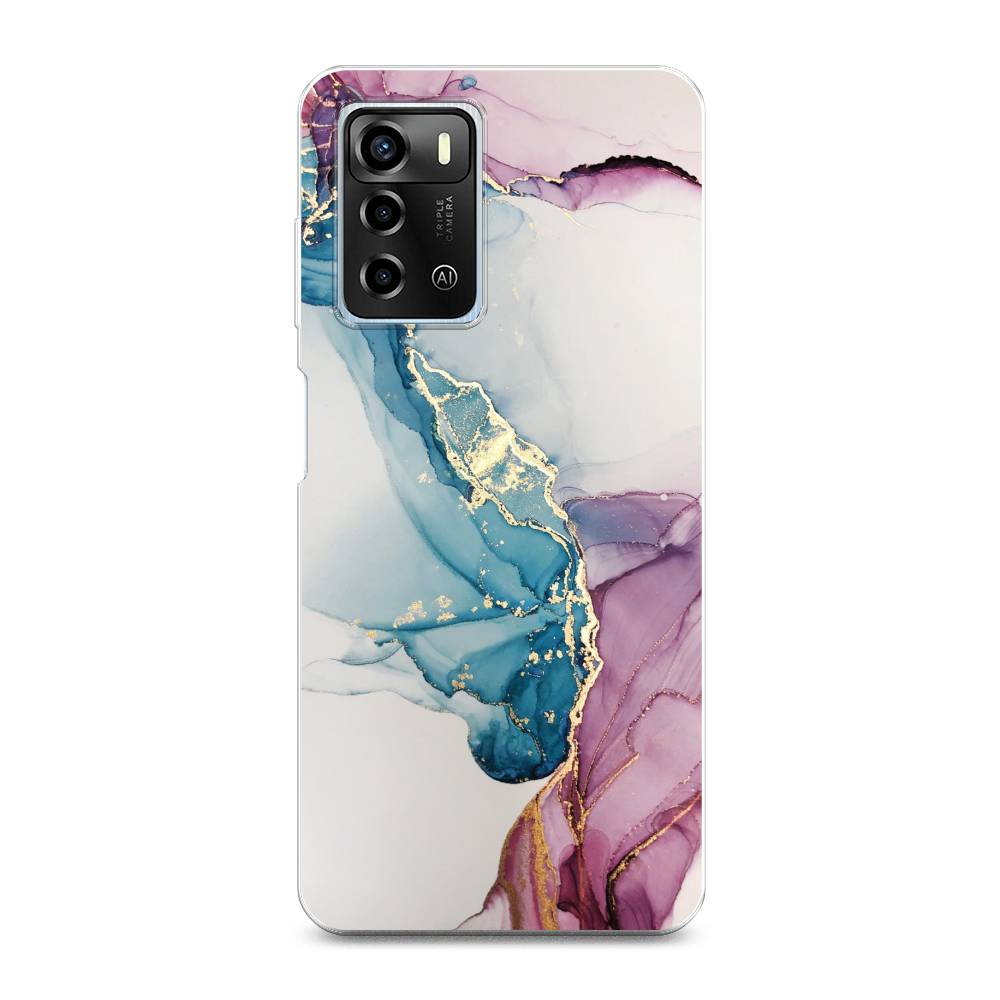 

Чехол для ZTE Blade A72/V40 Vita "Розовые разводы рисунок", 135450-3