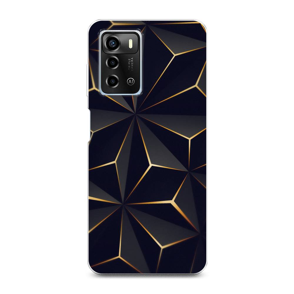

Чехол для ZTE Blade A72/V40 Vita "Черные полигоны", Золотистый;черный, 135450-3