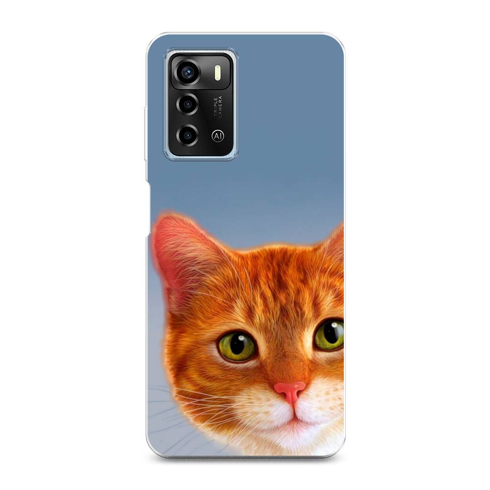 

Чехол для ZTE Blade A72/V40 Vita "Любопытный котик", Коричневый, 135450-1