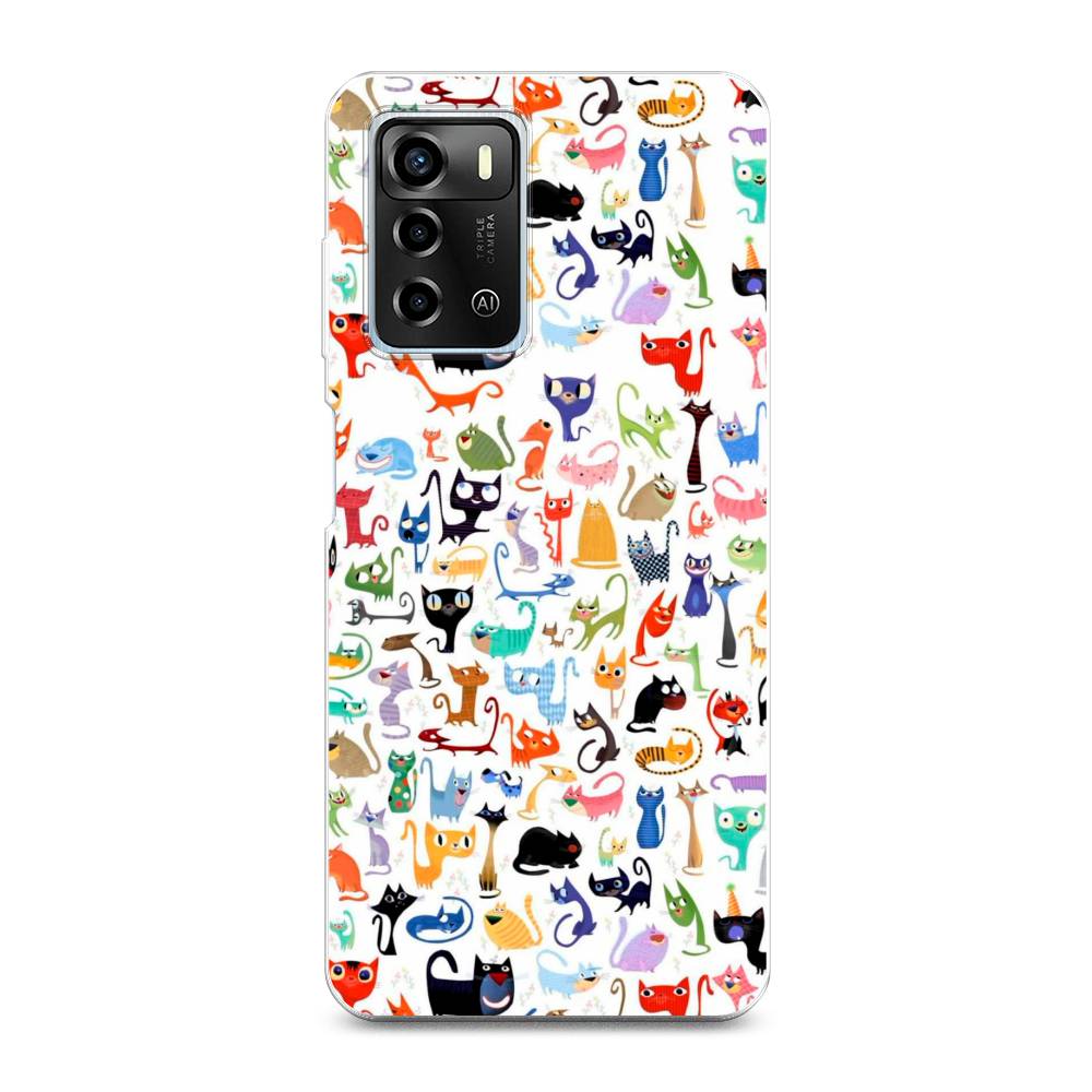 

Чехол для ZTE Blade A72/V40 Vita "Цветные коты", Разноцветный, 135450-1