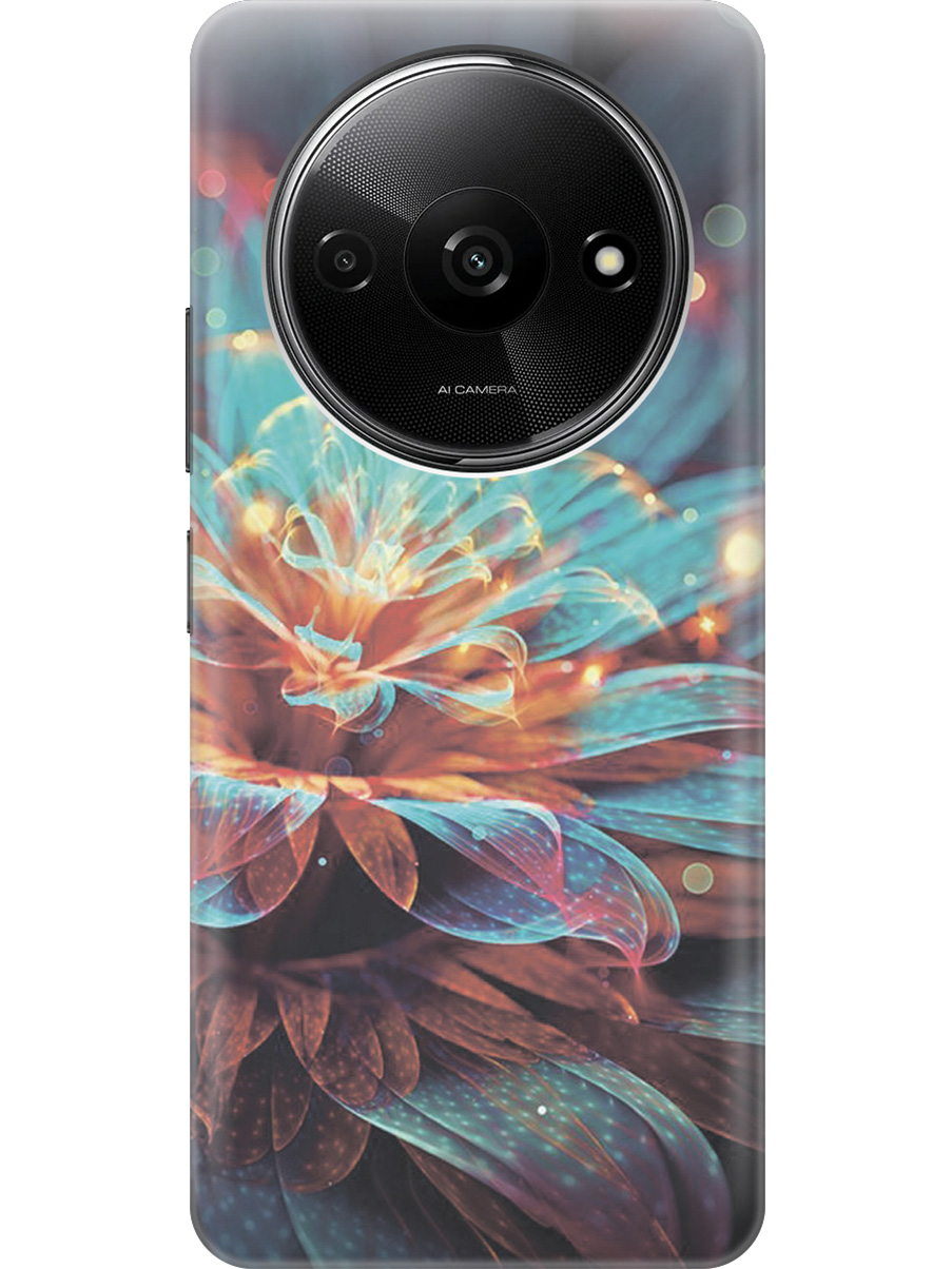 

Силиконовый чехол на Xiaomi Redmi A3 с рисунком "Магический цветок", Голубой;красный;черный, 20012118