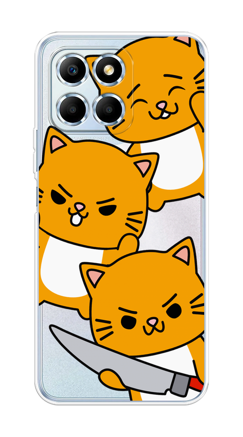 

Чехол на Huawei Honor X6/X6s "Опасные котики", Оранжевый;серый;белый, 6109550-1