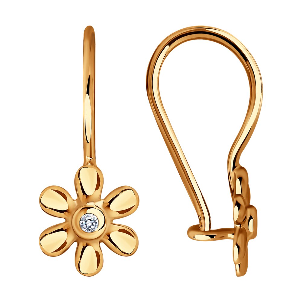 

Серьги из красного золота SOKOLOV 029987, фианит, 029987