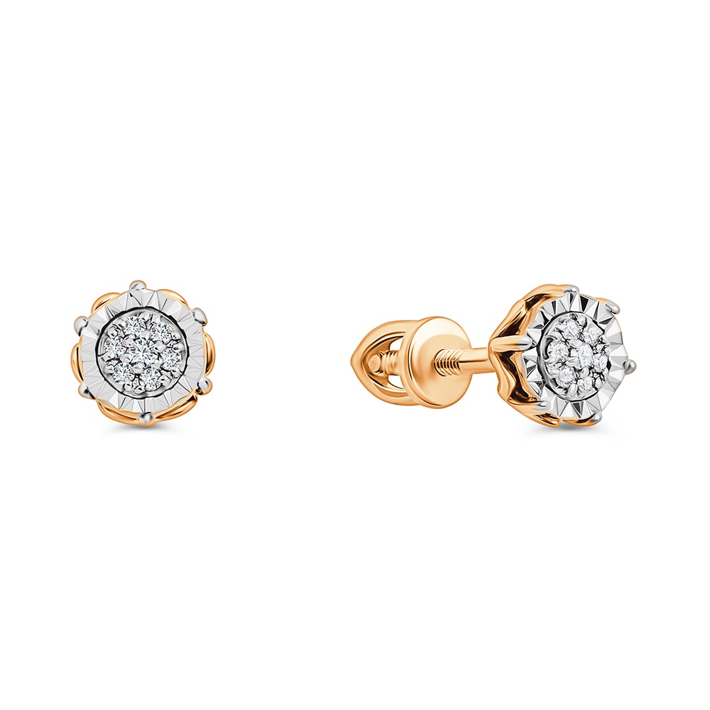 

Серьги пусеты из золота 585Gold 102007808, бриллиант, 102007808