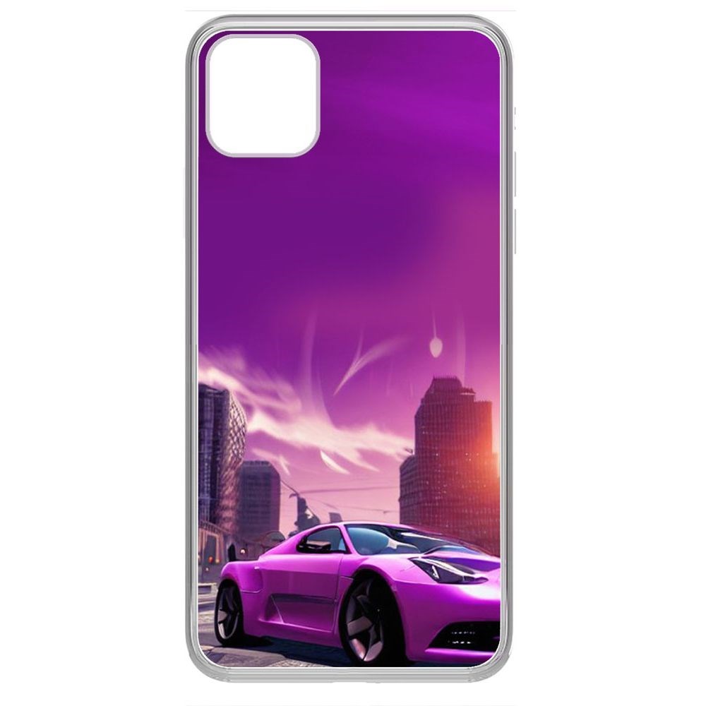 Чехол-накладка Krutoff Clear Case Розовое авто для iPhone 11 Pro Max