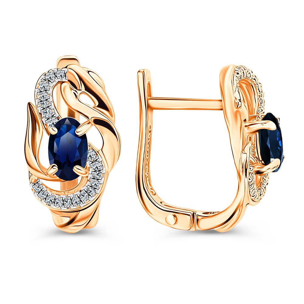 

Серьги из золота 585Gold 102007540, сапфир/бриллиант, 102007540