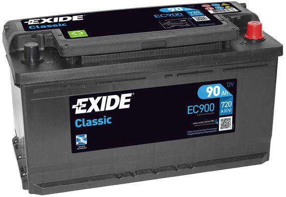 

EXIDE EC900 CLASSIC_аккумуляторная батарея! 19.5/17.9 евро 90Ah 720A 353/175/190