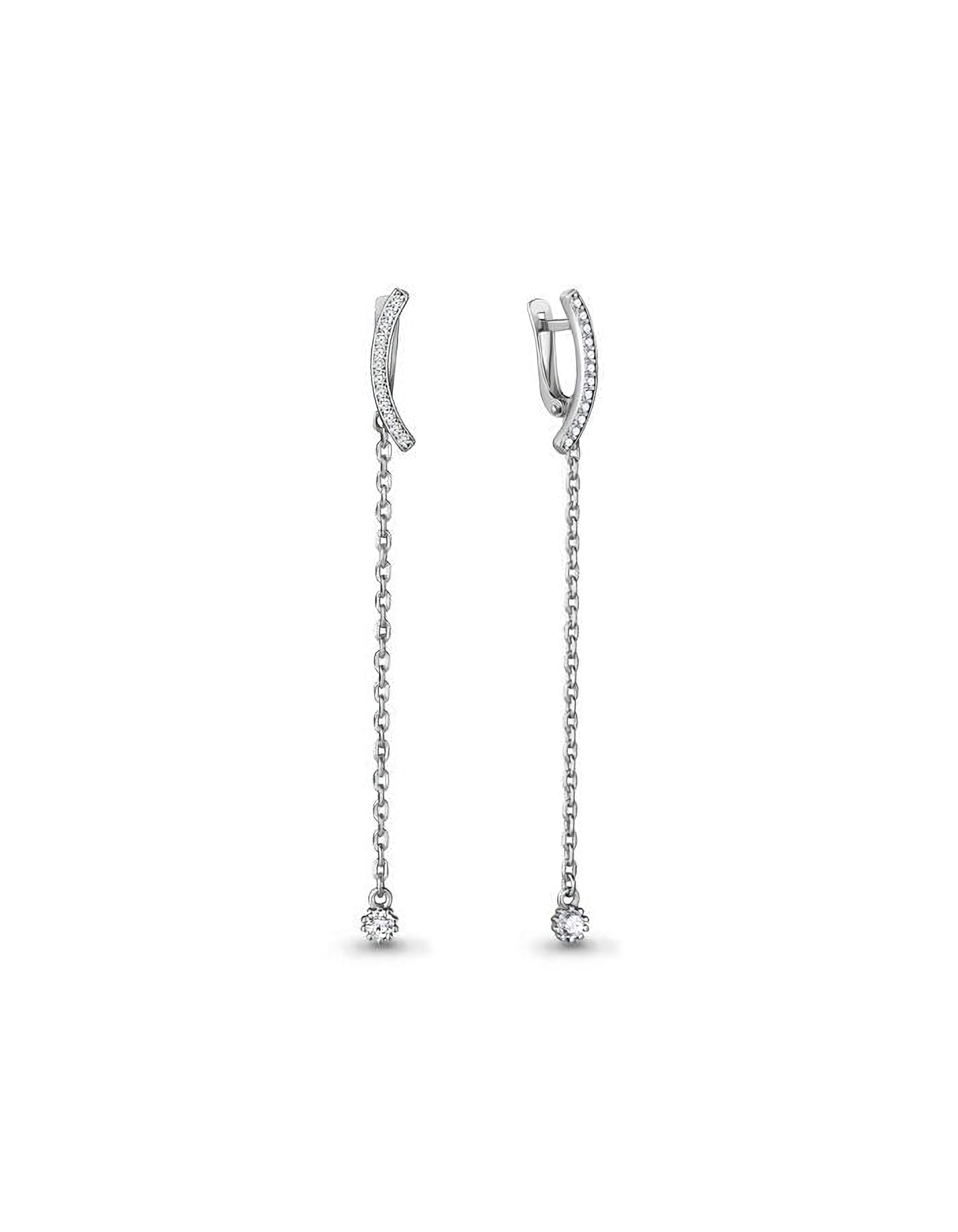 

Серьги подвески из серебра TEO MAORI 848192А.5, фианит, 848192А.5