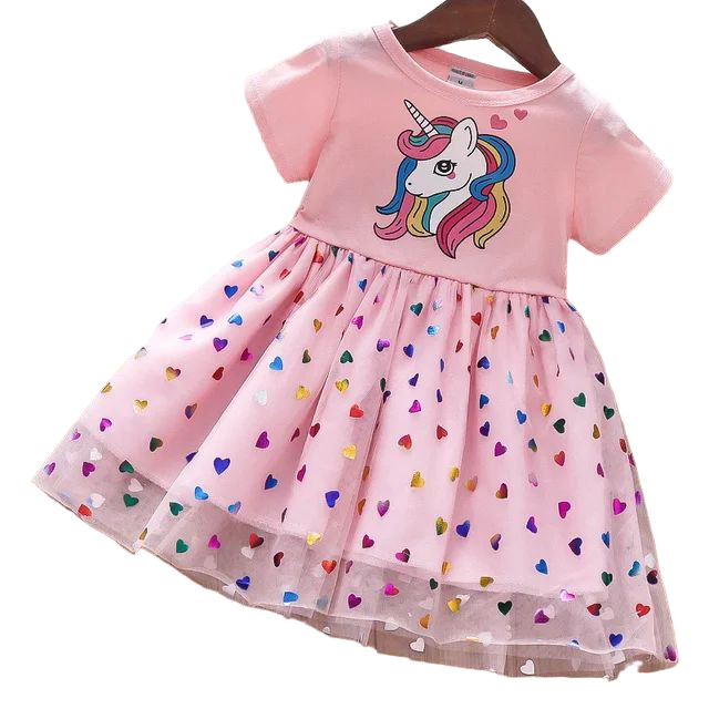 Платье детское ROYAL FELLE Единорог, розовый, 122