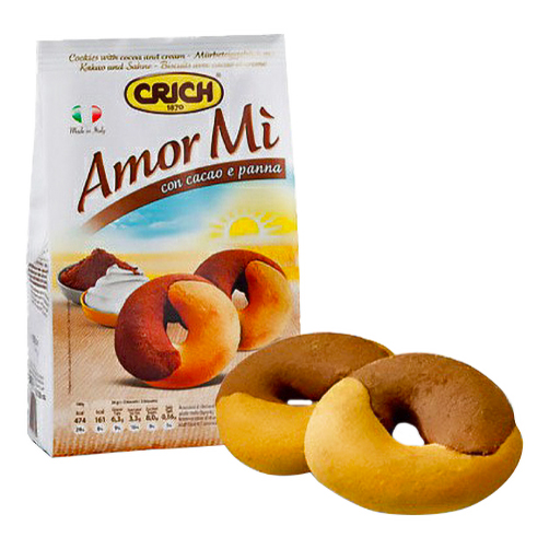 

Печенье Crich amor mi песочное с какао и сливками 300 г