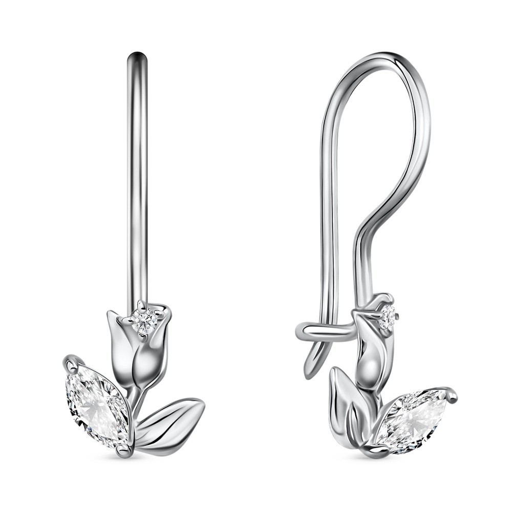

Серьги из серебра 585Gold 902001114, фианит, 902001114