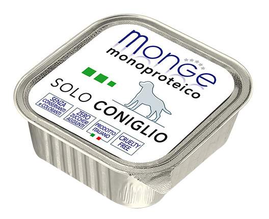 Консервы для собак Monge Monoproteico Solo, кролик, 12 шт по 150 г