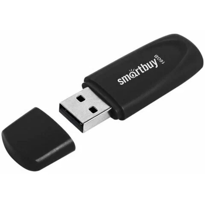 

Флешка Smartbuy 016GB2SCK, 16 Гб, USB2.0, чт до 15 Мб/с, зап до 12 Мб/с, Black