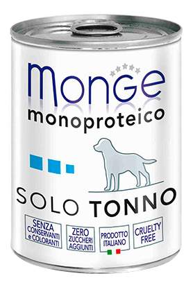 Консервы для собак Monge Monoproteico Solo, паштет из тунца, 12 шт по 400 г